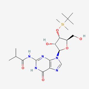 molecular formula C20H33N5O6Si B8202076 N-(9-((2R,3R,4S,5R)-4-((tert-Butyldimethylsilyl)oxy)-3-hydroxy-5-(hydroxymethyl)tetrahydrofuran-2-yl)-6-oxo-6,9-dihydro-3H-purin-2-yl)isobutyramide 