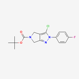 molecular formula C16H17ClFN3O2 B8202153 tert-Butyl 3-chloro-2-(4-fluorophenyl)-4,6-dihydropyrrolo[3,4-c]pyrazole-5(2H)-carboxylate 