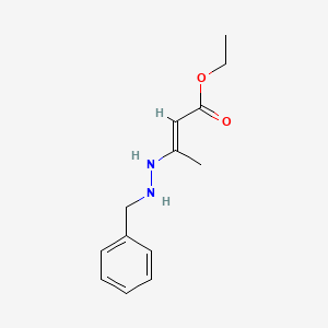 molecular formula C13H18N2O2 B8202613 Ethyl (2E)-3-(2-benzylhydrazin-1-yl)but-2-enoate 