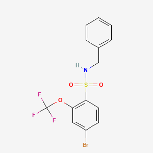 molecular formula C14H11BrF3NO3S B8202768 N-benzyl-4-bromo-2-(trifluoromethoxy)benzenesulfonamide 
