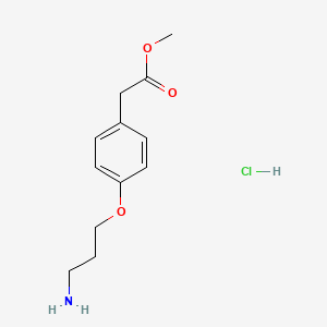 molecular formula C12H18ClNO3 B8203003 Methyl 2-[4-(3-aminopropoxy)phenyl]acetate hydrochloride 