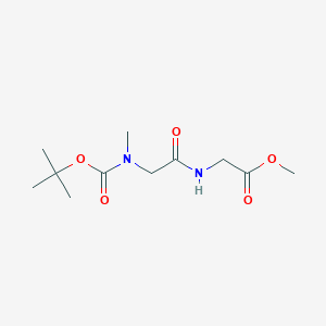 molecular formula C11H20N2O5 B8203113 Methyl 2-(2-{[(tert-butoxy)carbonyl](methyl)amino}acetamido)acetate 