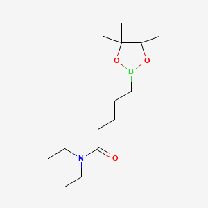 molecular formula C15H30BNO3 B8203126 N,N-Diethyl-5-(tetramethyl-1,3,2-dioxaborolan-2-yl)pentanamide 