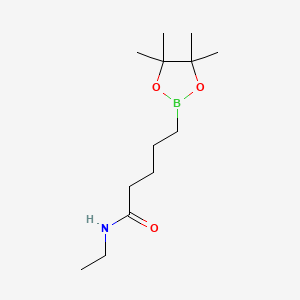 molecular formula C13H26BNO3 B8203134 N-Ethyl-5-(tetramethyl-1,3,2-dioxaborolan-2-yl)pentanamide 