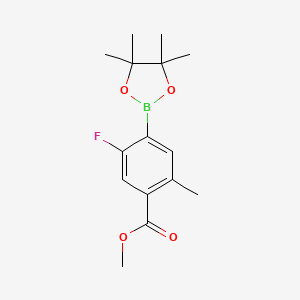 molecular formula C15H20BFO4 B8203148 Methyl 5-fluoro-2-methyl-4-(4,4,5,5-tetramethyl-1,3,2-dioxaborolan-2-yl)benzoate 