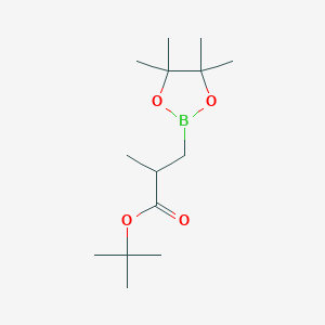molecular formula C14H27BO4 B8203268 Tert-butyl 2-methyl-3-(tetramethyl-1,3,2-dioxaborolan-2-yl)propanoate 