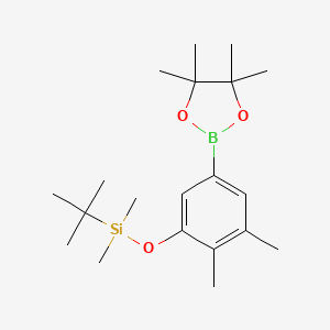 molecular formula C20H35BO3Si B8203288 tert-Butyl(2,3-dimethyl-5-(tetramethyl-1,3,2-dioxaborolan-2-yl)phenoxy)dimethylsilane 