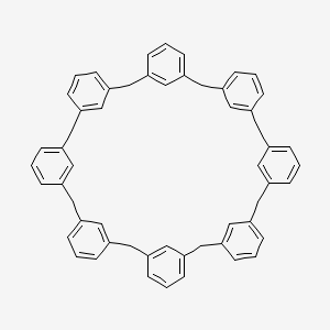 molecular formula C56H48 B8203443 Nonacyclo[43.3.1.13,7.19,13.115,19.121,25.127,31.133,37.139,43]hexapentaconta-1(49),3(56),4,6,9(55),10,12,15(54),16,18,21(53),22,24,27,29,31(52),33,35,37(51),39,41,43(50),45,47-tetracosaene 