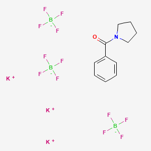 molecular formula C11H13B3F12K3NO B8203586 Potassium 4-(1-pyrrolidinylcarbonyl)phenyltrifluoroborate 