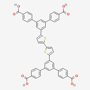 molecular formula C48H30O8S2 B8203787 4-[3-[5-[5-[3,5-bis(4-carboxyphenyl)phenyl]thiophen-2-yl]thiophen-2-yl]-5-(4-carboxyphenyl)phenyl]benzoic acid 