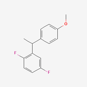 molecular formula C15H14F2O B8203967 1,4-Difluoro-2-(1-(4-methoxyphenyl)ethyl)benzene 