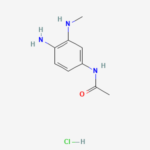 molecular formula C9H14ClN3O B8204329 N-[4-Amino-3-(methylamino)phenyl]acetamide hydrochloride 