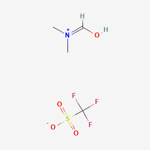 molecular formula C4H8F3NO4S B8204459 hydroxymethylidene(dimethyl)azanium;trifluoromethanesulfonate 