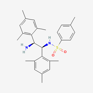 molecular formula C27H34N2O2S B8204535 N-[(1S,2S)-2-Amino-1,2-bis(2,4,6-trimethylphenyl)ethyl]-4-methylbenzene-1-sulfonamide CAS No. 1293946-41-4