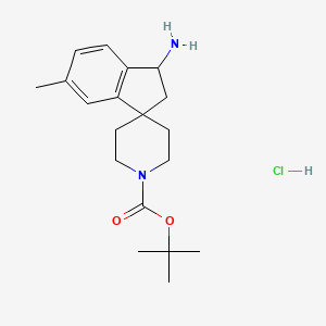 molecular formula C19H29ClN2O2 B8204722 Tert-Butyl3-Amino-6-Methyl-2,3-Dihydrospiro[Indene-1,4-Piperidine]-1-Carboxylate Hydrochloride 