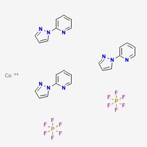 molecular formula C24H21CoF12N9P2 B8204774 cobalt(2+);2-pyrazol-1-ylpyridine;dihexafluorophosphate 