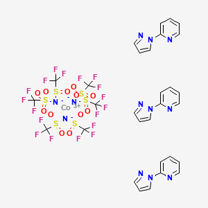 molecular formula C30H21CoF18N12O12S6 B8204797 bis(trifluoromethylsulfonyl)azanide;cobalt(3+);2-pyrazol-1-ylpyridine 