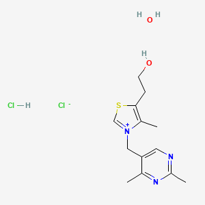 2-[3-[(2,4-Dimethylpyrimidin-5-yl)methyl]-4-methyl-1,3-thiazol-3-ium-5-yl]ethanol;chloride;hydrate;hydrochloride
