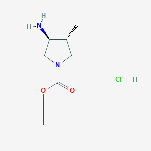 molecular formula C10H21ClN2O2 B8204928 tert-butyl (3S,4R)-3-amino-4-methylpyrrolidine-1-carboxylate hydrochloride 