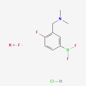 molecular formula C9H12BClF4KN B8205162 Potassium {[5-(difluoroboranyl)-2-fluorophenyl]methyl}dimethylamine fluoride hydrochloride 