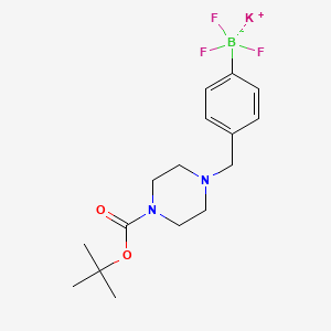 molecular formula C16H23BF3KN2O2 B8205175 Potassium 4-(4-BOC-piperazinomethyl)phenyltrifluoroborate 