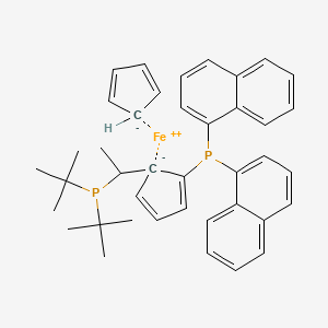 molecular formula C40H44FeP2 B8205217 cyclopenta-1,3-diene;ditert-butyl-[1-(2-dinaphthalen-1-ylphosphanylcyclopenta-2,4-dien-1-yl)ethyl]phosphane;iron(2+) 