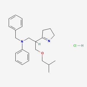 molecular formula C24H33ClN2O B8205312 N-benzyl-N-[2-(3,4-dihydro-2H-pyrrol-5-yl)-3-(2-methylpropoxy)propyl]aniline;hydrochloride 