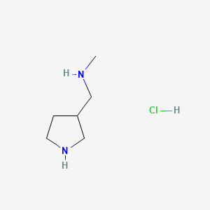 molecular formula C6H15ClN2 B8205384 N-methyl-1-pyrrolidin-3-ylmethanamine;hydrochloride 