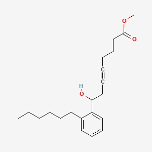 molecular formula C21H30O3 B8205513 Methyl-8-hydroxy-8-(2-pentyl-oxyphenyl)-oct-5-ynoate 