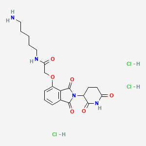 molecular formula C20H27Cl3N4O6 B8205543 N-(5-Aminopentyl)-2-((2-(2,6-dioxopiperidin-3-yl)-1,3-dioxoisoindolin-4-yl)oxy)acetamide trihydrochloride 
