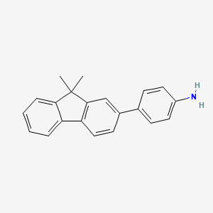 molecular formula C21H19N B8205630 4-(9,9-Dimethyl-9H-fluoren-2-yl)aniline 