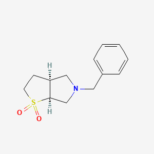 molecular formula C13H17NO2S B8205691 rel-(3aS,6aS)-5-Benzylhexahydro-2H-thieno[2,3-c]pyrrole 1,1-dioxide 