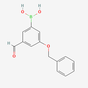 molecular formula C14H13BO4 B8206464 (3-Formyl-5-phenylmethoxyphenyl)boronic acid 