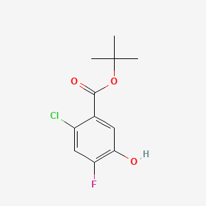 molecular formula C11H12ClFO3 B8206642 Tert-butyl 2-chloro-4-fluoro-5-hydroxybenzoate 