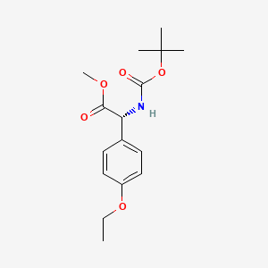 molecular formula C16H23NO5 B8206675 Methyl (2R)-2-{[(tert-butoxy)carbonyl]amino}-2-(4-ethoxyphenyl)acetate 