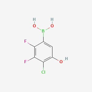 molecular formula C6H4BClF2O3 B8207423 4-Chloro-2,3-difluoro-5-hydroxyphenylboronic acid 
