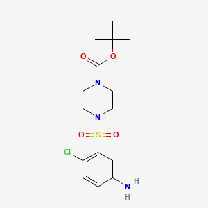 molecular formula C15H22ClN3O4S B8207715 tert-Butyl 4-[(5-amino-2-chlorobenzene)sulfonyl]piperazine-1-carboxylate 