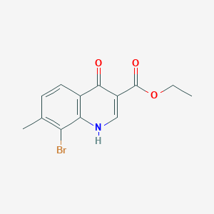 molecular formula C13H12BrNO3 B8207760 Ethyl 8-bromo-4-hydroxy-7-methylquinoline-3-carboxylate 