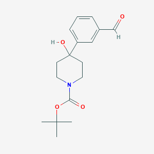 molecular formula C17H23NO4 B8207841 Tert-butyl 4-(3-formylphenyl)-4-hydroxypiperidine-1-carboxylate 