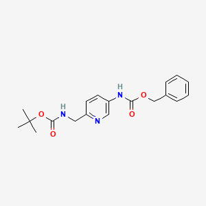 molecular formula C19H23N3O4 B8207912 Benzyl N-[6-({[(tert-butoxy)carbonyl]amino}methyl)pyridin-3-yl]carbamate 