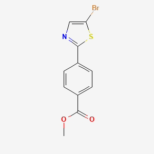 molecular formula C11H8BrNO2S B8207942 Methyl 4-(5-bromo-1,3-thiazol-2-yl)benzoate 