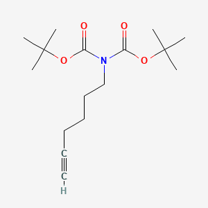 molecular formula C16H27NO4 B8207970 tert-Butyl N-[(tert-butoxy)carbonyl]-N-(hex-5-yn-1-yl)carbamate 