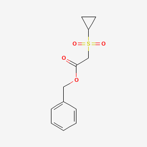 molecular formula C12H14O4S B8208127 Benzyl 2-cyclopropylsulfonylacetate 
