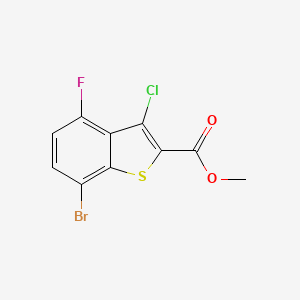 molecular formula C10H5BrClFO2S B8208326 Methyl 7-bromo-3-chloro-4-fluorobenzo[b]thiophene-2-carboxylate 