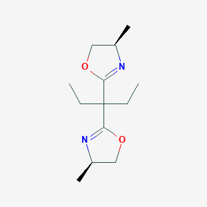 molecular formula C13H22N2O2 B8208468 (4R,4'R)-2,2'-(Pentane-3,3-diyl)bis(4-methyl-4,5-dihydrooxazole) 