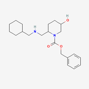 molecular formula C21H32N2O3 B8208598 Benzyl 2-(((cyclohexylmethyl)amino)methyl)-5-hydroxypiperidine-1-carboxylate 