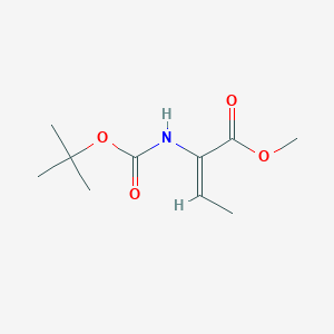 molecular formula C10H17NO4 B8208838 Methyl2-(tert-butoxycarbonylamino)but-2-enoate 