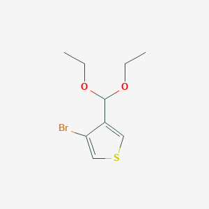 molecular formula C9H13BrO2S B8209339 Bromo-4-(diethoxymethyl)-thiophene 