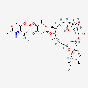 molecular formula C50H75NO14 B8209488 N-[(2S,3R,4S,6S)-6-[(2S,3S,4S,6R)-6-[(1'R,2R,3S,4'S,6S,8'R,10'Z,12'S,13'S,14'Z,16'Z,20'R,21'R,24'S)-2-[(2S)-butan-2-yl]-21',24'-dihydroxy-3,11',13',22'-tetramethyl-2'-oxospiro[2,3-dihydropyran-6,6'-3,7,19-trioxatetracyclo[15.6.1.14,8.020,24]pentacosa-10,14,16,22-tetraene]-12'-yl]oxy-4-methoxy-2-methyloxan-3-yl]oxy-4-methoxy-2-methyloxan-3-yl]acetamide 