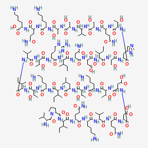 molecular formula C171H298N50O56 B8209721 Leptin (22-56) (human) H-Val-Pro-Ile-Gln-Lys-Val-Gln-Asp-Asp-Thr-Lys-Thr-Leu-Ile-Lys-Thr-Ile-Val-Thr-Arg-Ile-Asn-Asp-Ile-Ser-His-Thr-Gln-Ser-Val-Ser-Ser-Lys-Gln-Lys-OH 